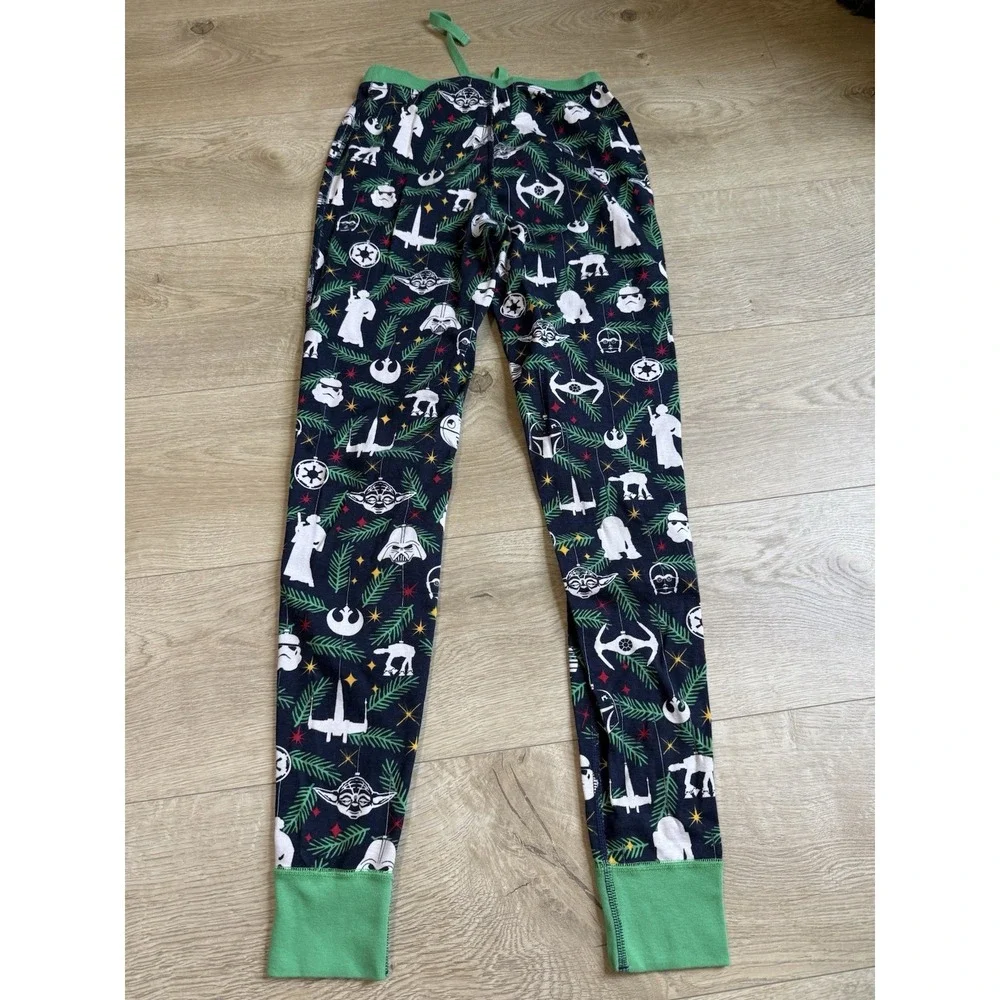 Womens Hanna‎ Andersson STAR WARS Christmas Holiday Green Pajama Bottoms Sz XS